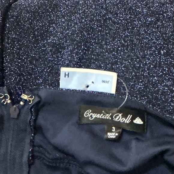 Strapless Glitter Blue Dress - Picture 5 of 12